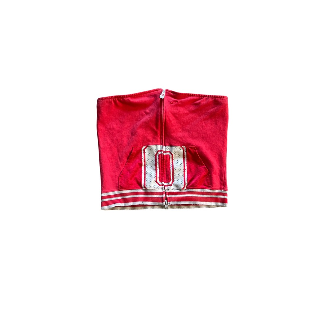 Vintage Nike Team Ohio State Buckeyes Cropped Full Zip Tube Top Red XL